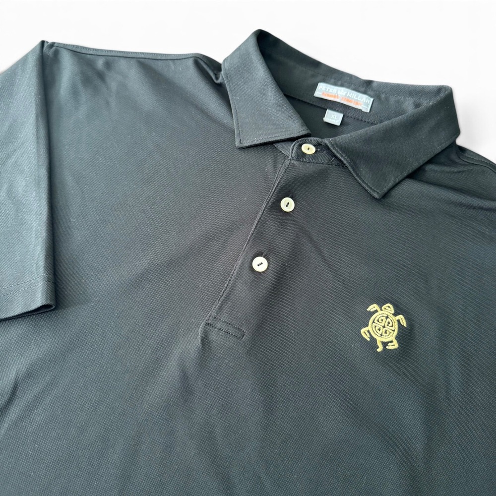 Peter Millar Summer Comfort Old Memorial Golf Polo Men XL Black Performance Club